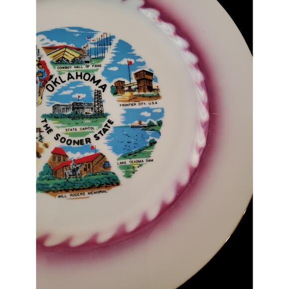 Oklahoma The Sooner State Collector's Souvenir Plate 10.25" - Picture 3 of 4
